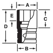 IM400 - Nasadka udarowa 1/2" 6-kątna, krótka, calowa, 1'1/4"