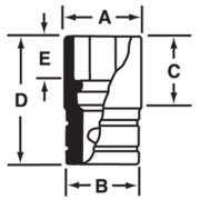IM480 - Nasadka udarowa 1/2" 6-kątna, krótka, calowa, 1'1/2"