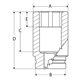 IMD120A - Nasadka udarowa 1/2" 12-kątna, krótka, calowa, 3/8"