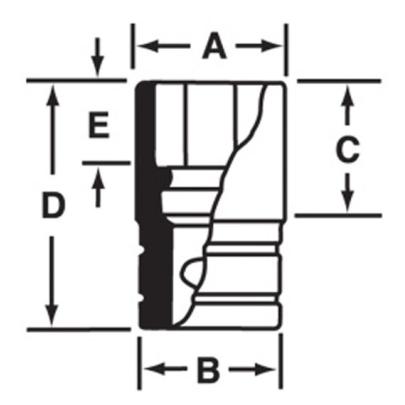 IMD140A - Nasadka udarowa 1/2" 12-kątna, krótka, calowa, 7/16"