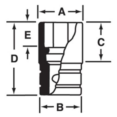 IMD220 - Nasadka udarowa 1/2" 12-kątna, krótka, calowa, 11/16"