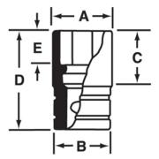 IMD240 - Nasadka udarowa 1/2" 12-kątna, krótka, calowa, 3/4"