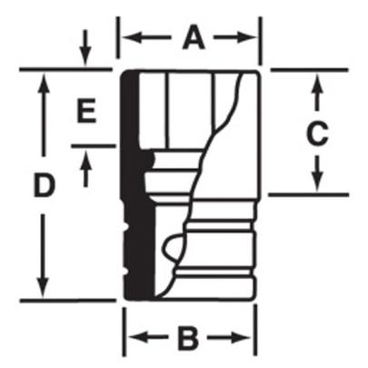 IMD240 - Nasadka udarowa 1/2" 12-kątna, krótka, calowa, 3/4"