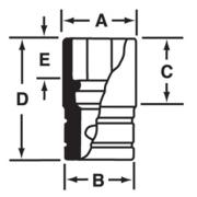 IMD260 - Nasadka udarowa 1/2" 12-kątna, krótka, calowa, 13/16"