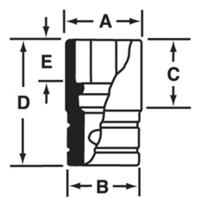 IMD260 - Nasadka udarowa 1/2" 12-kątna, krótka, calowa, 13/16"