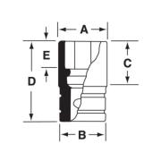IMDF140A - Nasadka udarowa 3/8" 12-kątna, krótka, calowa, 7/16"