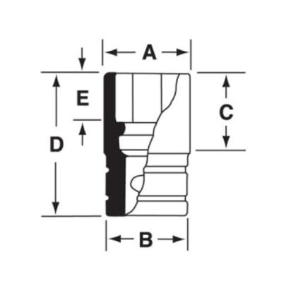 IMDF140A - Nasadka udarowa 3/8" 12-kątna, krótka, calowa, 7/16"