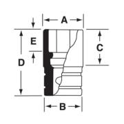 IMDF160 - Nasadka udarowa 3/8" 12-kątna, krótka, calowa, 1/2"
