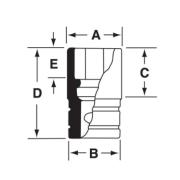 IMDF180 - Nasadka udarowa 3/8" 12-kątna, krótka, calowa, 9/16"