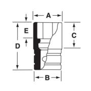 IMDF200 - Nasadka udarowa 3/8" 12-kątna, krótka, calowa, 5/8"
