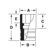 IMDF240 - Nasadka udarowa 3/8" 12-kątna, krótka, calowa, 3/4"