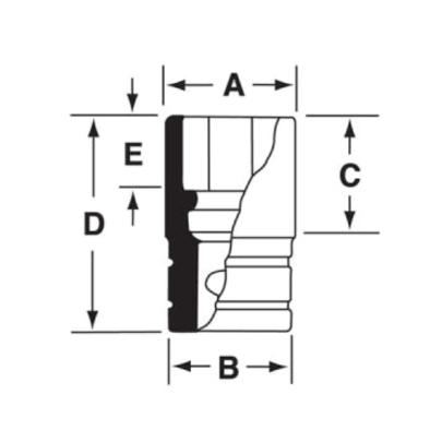 IMDF240 - Nasadka udarowa 3/8" 12-kątna, krótka, calowa, 3/4"