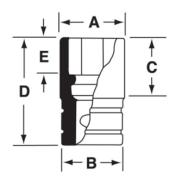 IMDFM6 - Nasadka udarowa 3/8" 12-kątna, krótka, metryczna, 6 mm