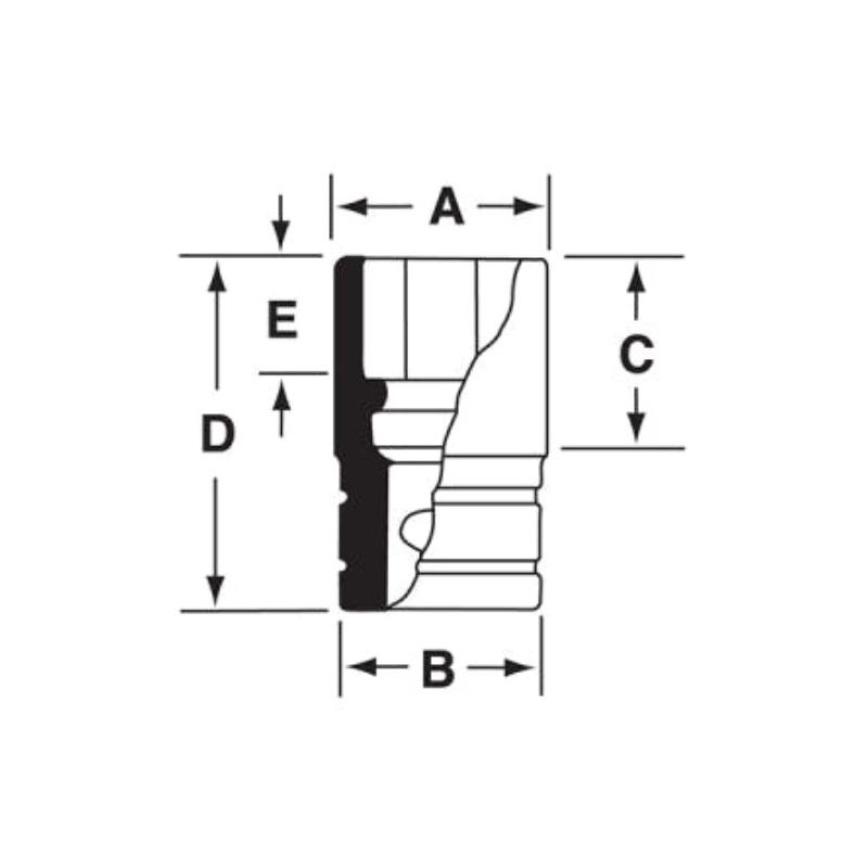 IMDFM9 - Nasadka udarowa 3/8" 12-kątna, krótka, metryczna, 9 mm