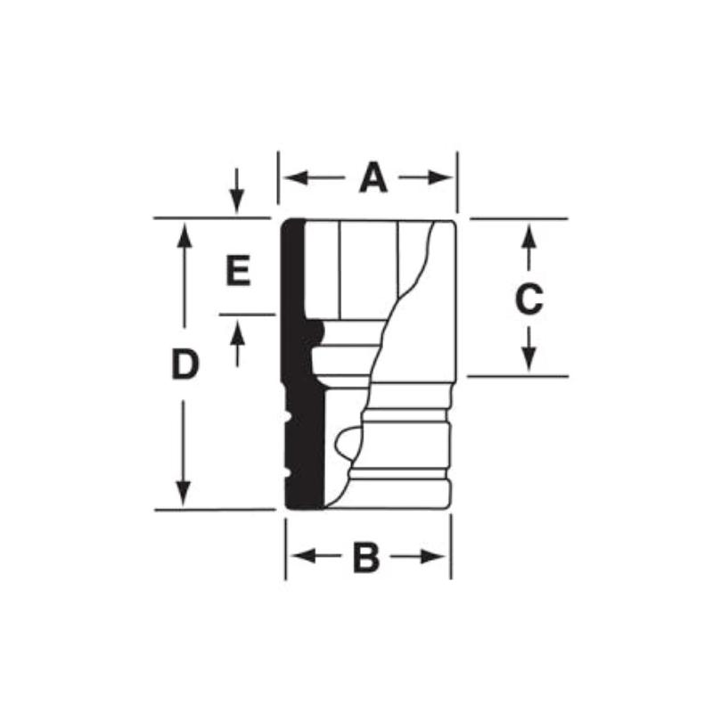IMDFM11A - Nasadka udarowa 3/8" 12-kątna, krótka, metryczna, 11 mm