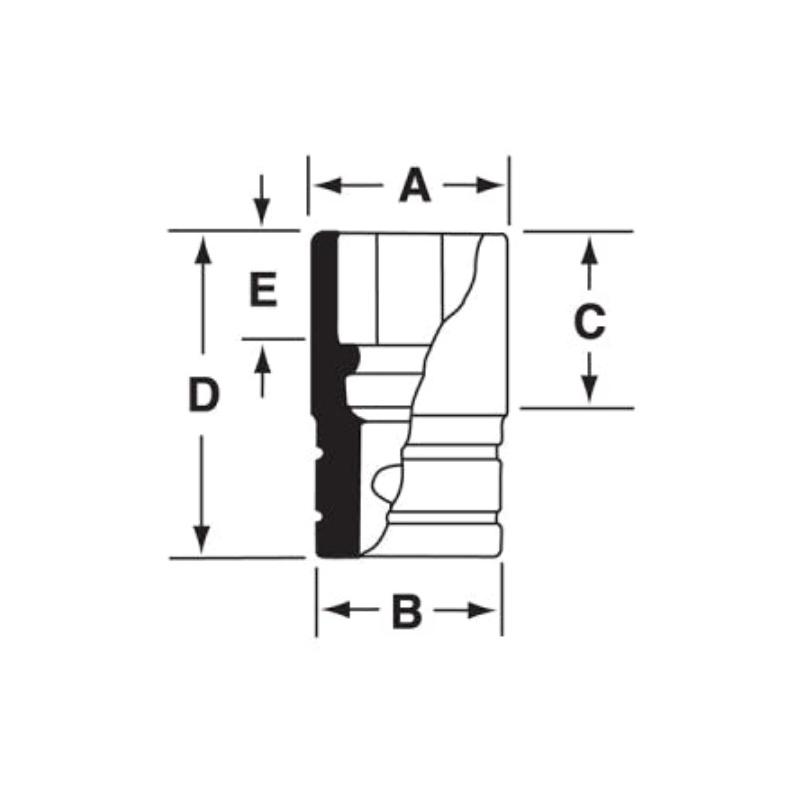 IMDFM13 - Nasadka udarowa 3/8" 12-kątna, krótka, metryczna, 13 mm