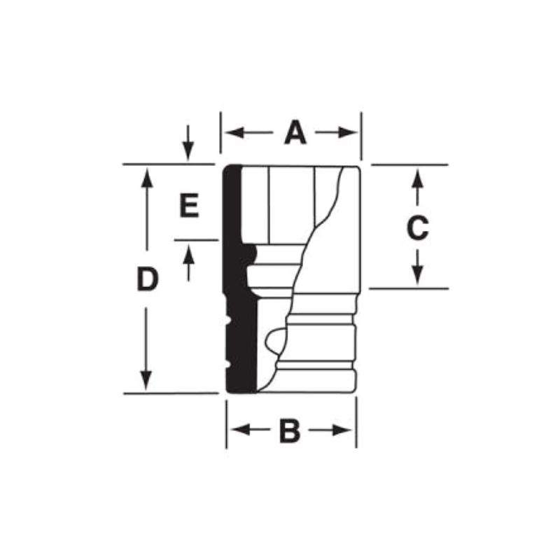 IMDFM14 - Nasadka udarowa 3/8" 12-kątna, krótka, metryczna, 14 mm