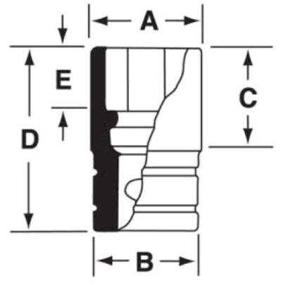 IMDFM15 - Nasadka udarowa 3/8" 12-kątna, krótka, metryczna, 15 mm