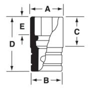 IMDFM16 - Nasadka udarowa 3/8" 12-kątna, krótka, metryczna, 16 mm