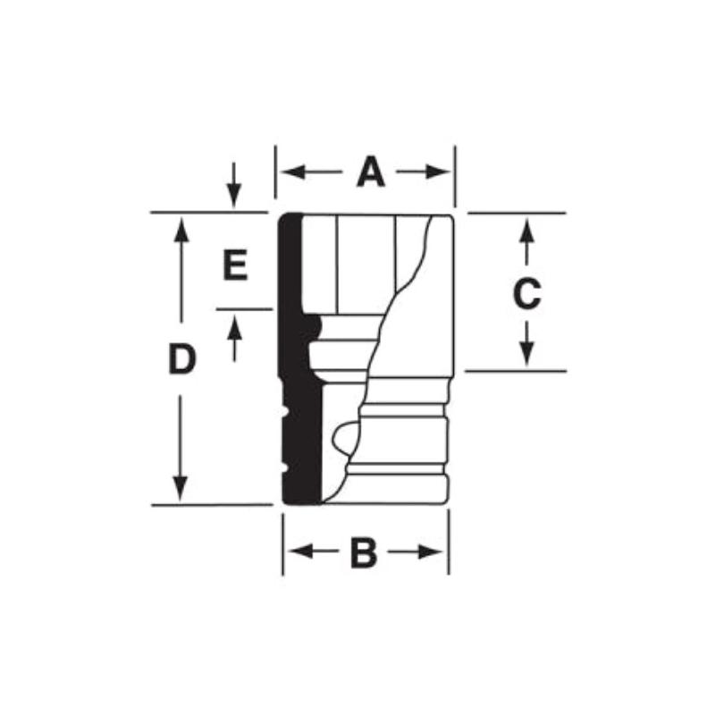 IMDFM18 - Nasadka udarowa 3/8" 12-kątna, krótka, metryczna, 18 mm