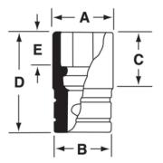 IMDFM21 - Nasadka udarowa 3/8" 12-kątna, krótka, metryczna, 21 mm