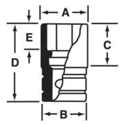 IMDM130A - Nasadka udarowa 1/2" 12-kątna, krótka, metryczna, 13 mm
