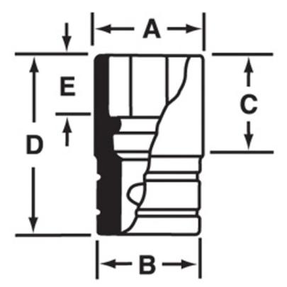 IMDM130A - Nasadka udarowa 1/2" 12-kątna, krótka, metryczna, 13 mm