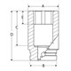 IMDM150A - Nasadka udarowa 1/2" 12-kątna, krótka, metryczna, 15 mm