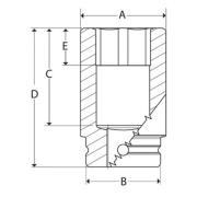 IMDM180 - Nasadka udarowa 1/2" 12-kątna, krótka, metryczna, 18 mm