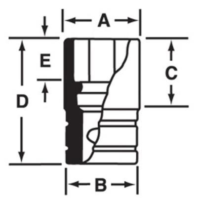 IMDM220 - Nasadka udarowa 1/2" 12-kątna, krótka, metryczna, 22 mm