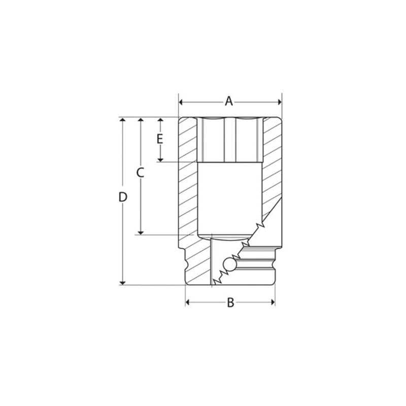 IMDM320 - Nasadka udarowa 1/2" 12-kątna, krótka, metryczna, 32 mm