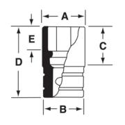 IMF100A - Nasadka udarowa 3/8" 6-kątna, krótka, calowa, 5/16"