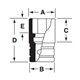 IMF180 - Nasadka udarowa 3/8" 6-kątna, krótka, calowa, 9/16"