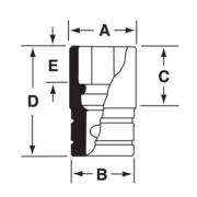 IMF200 - Nasadka udarowa 3/8" 6-kątna, krótka, calowa, 5/8"