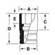 IMF260 - Nasadka udarowa 3/8" 6-kątna, krótka, calowa, 13/16"