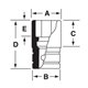 IMF280 - Nasadka udarowa 3/8" 6-kątna, krótka, calowa, 7/8"