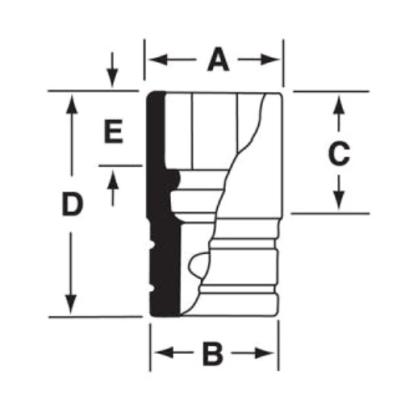 IMF320 - Nasadka udarowa 3/8" 6-kątna, krótka, calowa, 1"