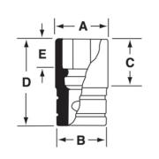 IMFM8A - Nasadka udarowa 3/8" 6-kątna, krótka, metryczna, 8 mm