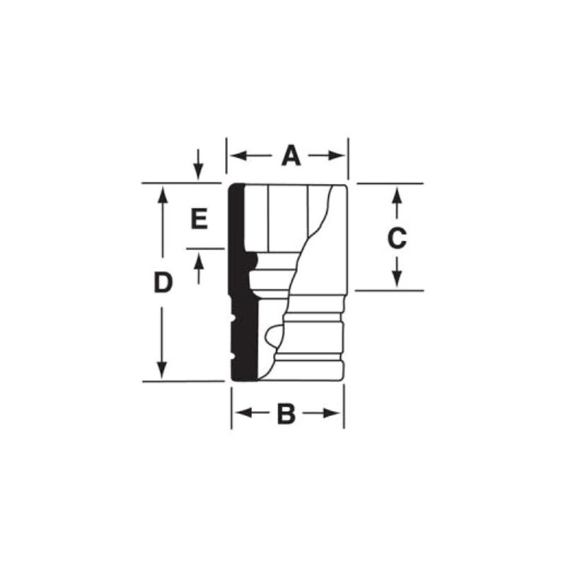 IMFM10A - Nasadka udarowa 3/8" 6-kątna, krótka, metryczna, 10 mm