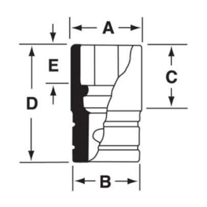 IMFM10A - Nasadka udarowa 3/8" 6-kątna, krótka, metryczna, 10 mm