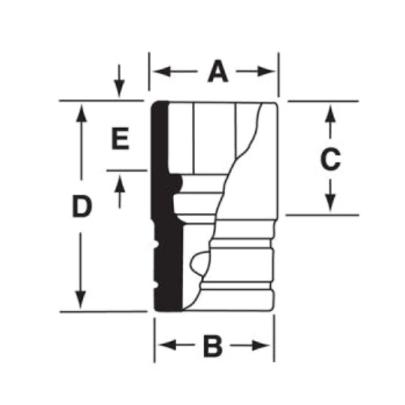 IMFM11A - Nasadka udarowa 3/8" 6-kątna, krótka, metryczna, 11 mm