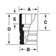 IMFM12 - Nasadka udarowa 3/8" 6-kątna, krótka, metryczna, 12 mm