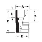 IMFM15 - Nasadka udarowa 3/8" 6-kątna, krótka, metryczna, 15 mm