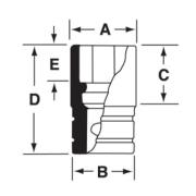 IMFM16 - Nasadka udarowa 3/8" 6-kątna, krótka, metryczna, 16 mm