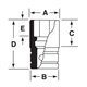 IMFM22 - Nasadka udarowa 3/8" 6-kątna, krótka, metryczna, 22 mm