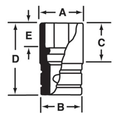 IMFMS11A - Nasadka udarowa 3/8" 6-kątna, Semi-Deep, metryczna, 11 mm