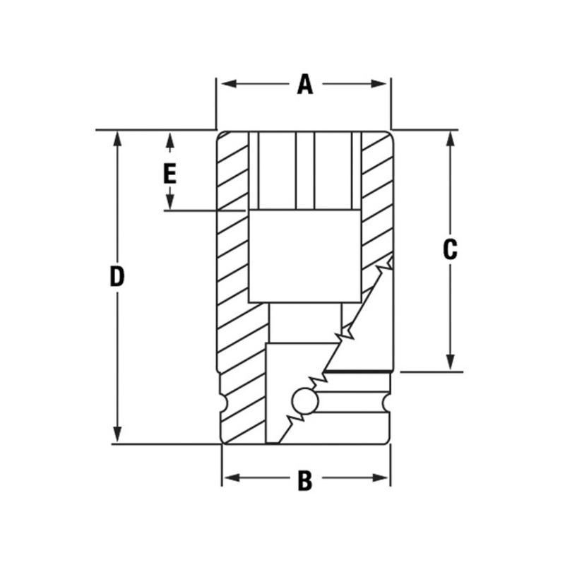 IMFMS15 - Nasadka udarowa 3/8" 6-kątna, Semi-Deep, metryczna, 15 mm