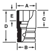 IMFMS19 - Nasadka udarowa 3/8" 6-kątna, Semi-Deep, metryczna, 19 mm
