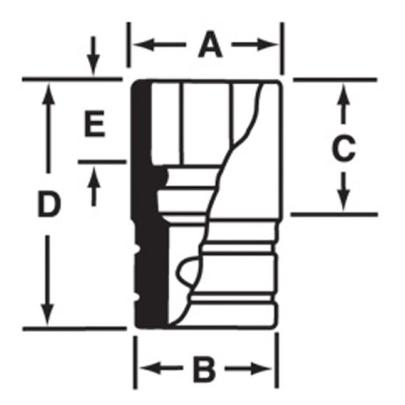 IMFMS19 - Nasadka udarowa 3/8" 6-kątna, Semi-Deep, metryczna, 19 mm