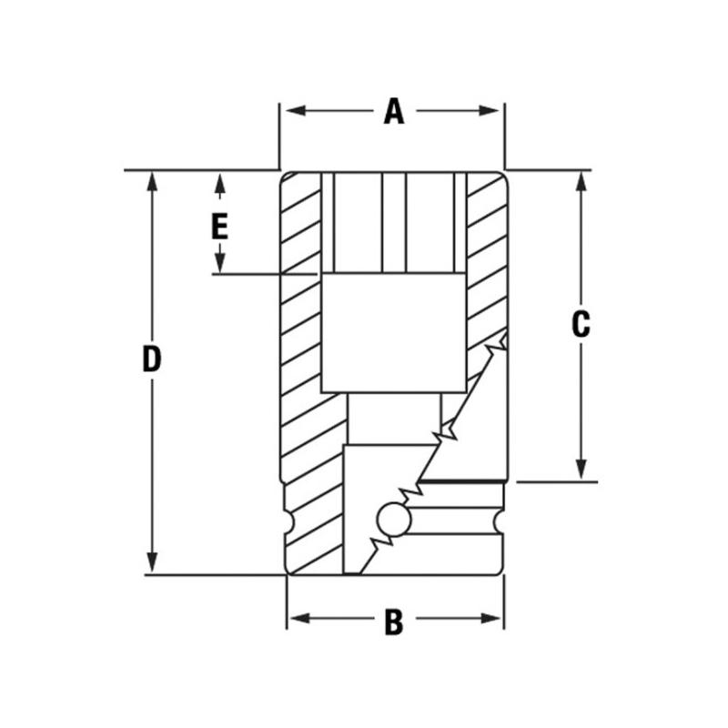 IMFMS20 - Nasadka udarowa 3/8" 6-kątna, Semi-Deep, metryczna, 20 mm